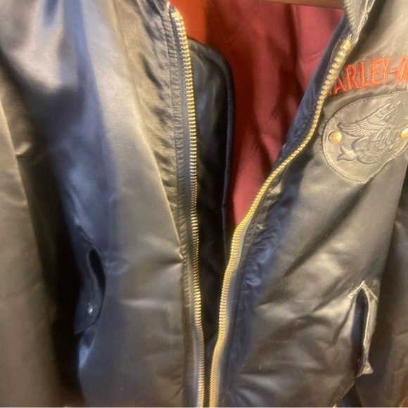 Harley-Davidson Black and Red Bomber Jacket - Picture 6 of 8